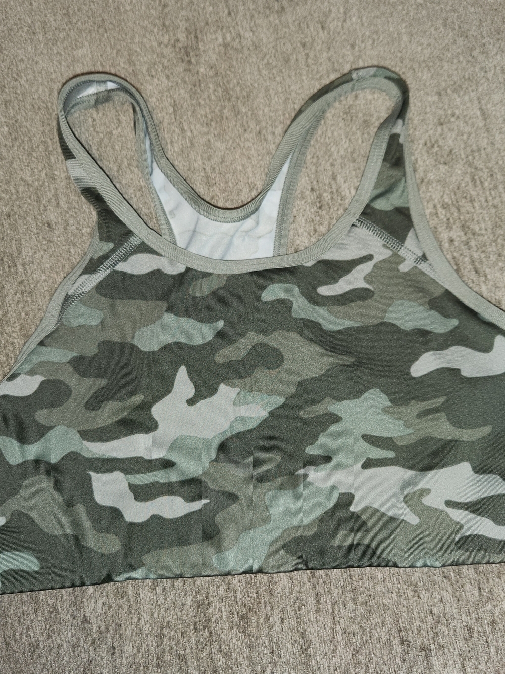 PINK Victoria's Secret Ultimate Green Camo Racerback Sports Bra